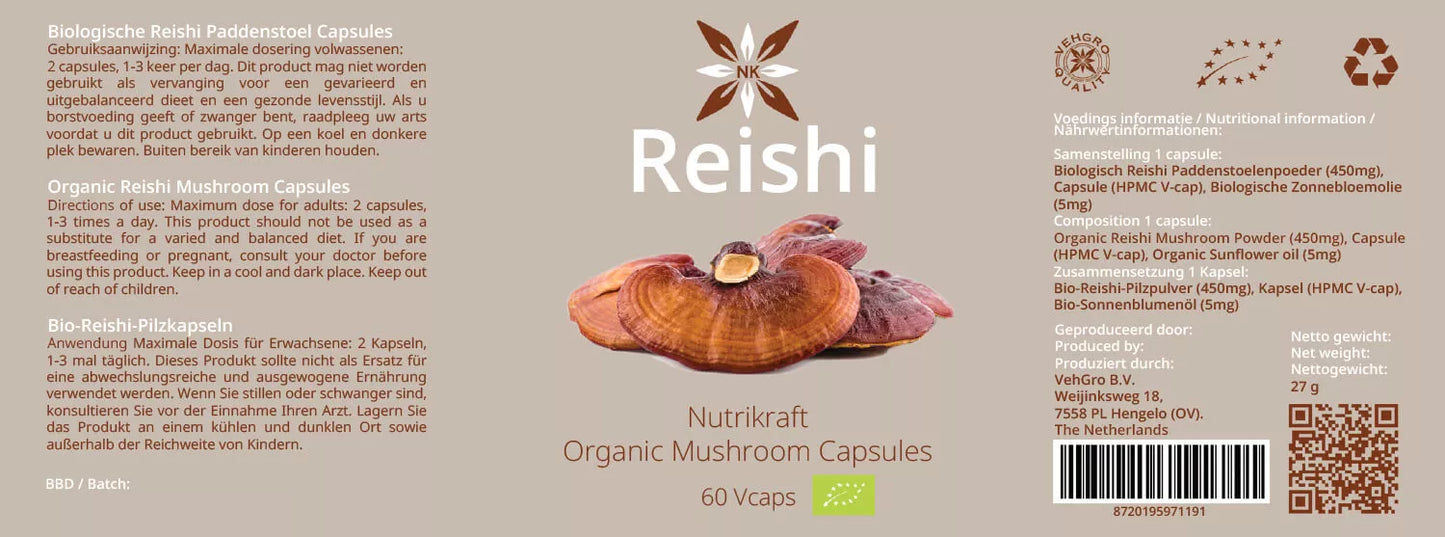 Reishi Biologisch 60 Vegan-Capsules