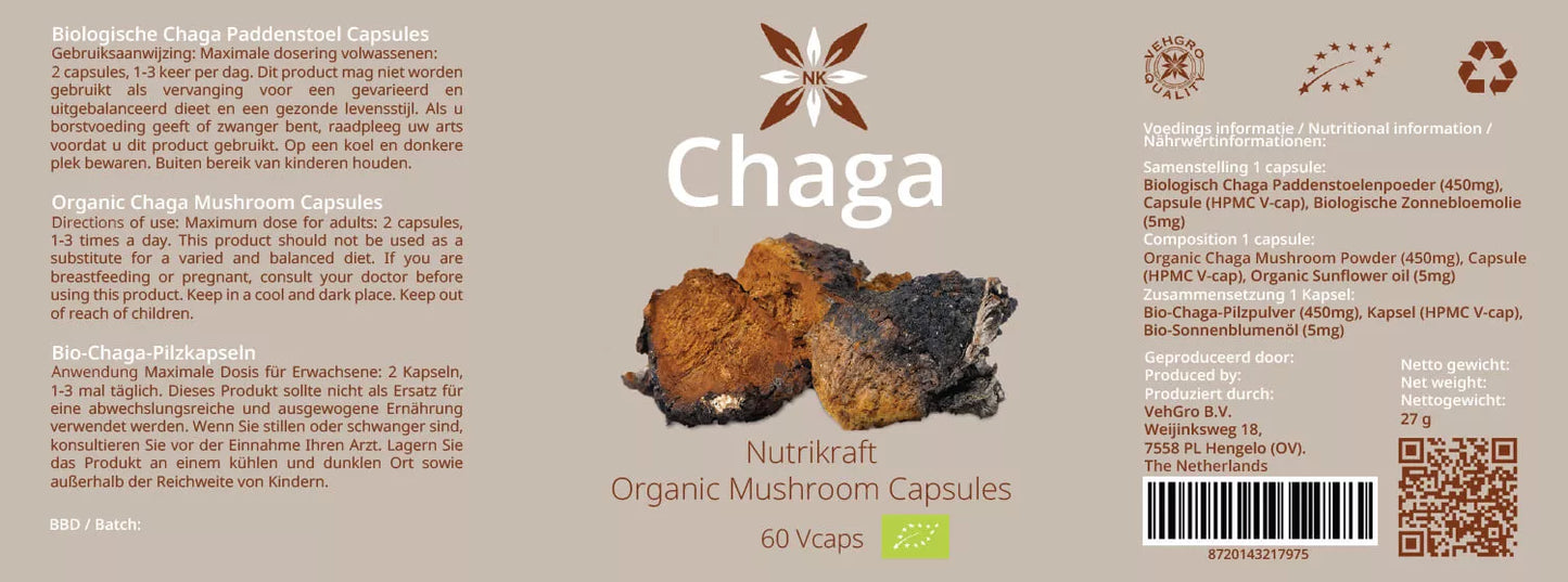 Chaga Biologisch 60 vegan-Capsules