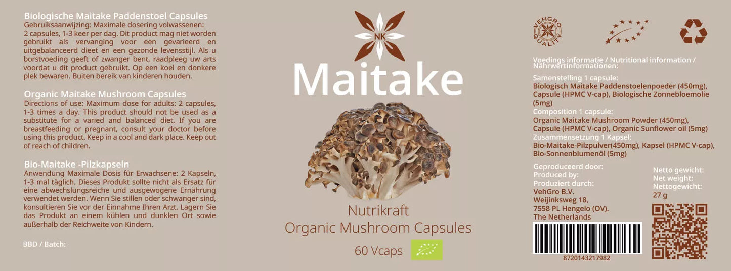 Maitake Biologisch 60 Vegan-Capsules