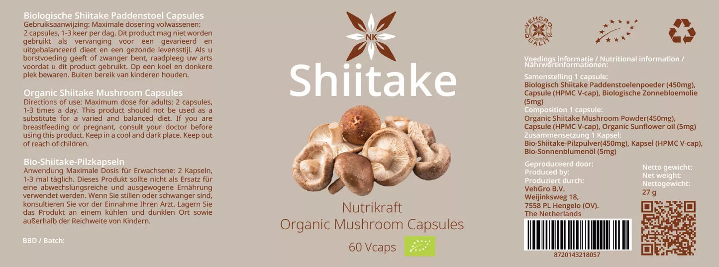 Shiitake Biologisch 60 Vegan-Capsules