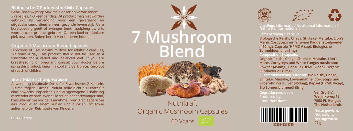 7 Mushroom blend Biologisch 60 Vegan-Capsules