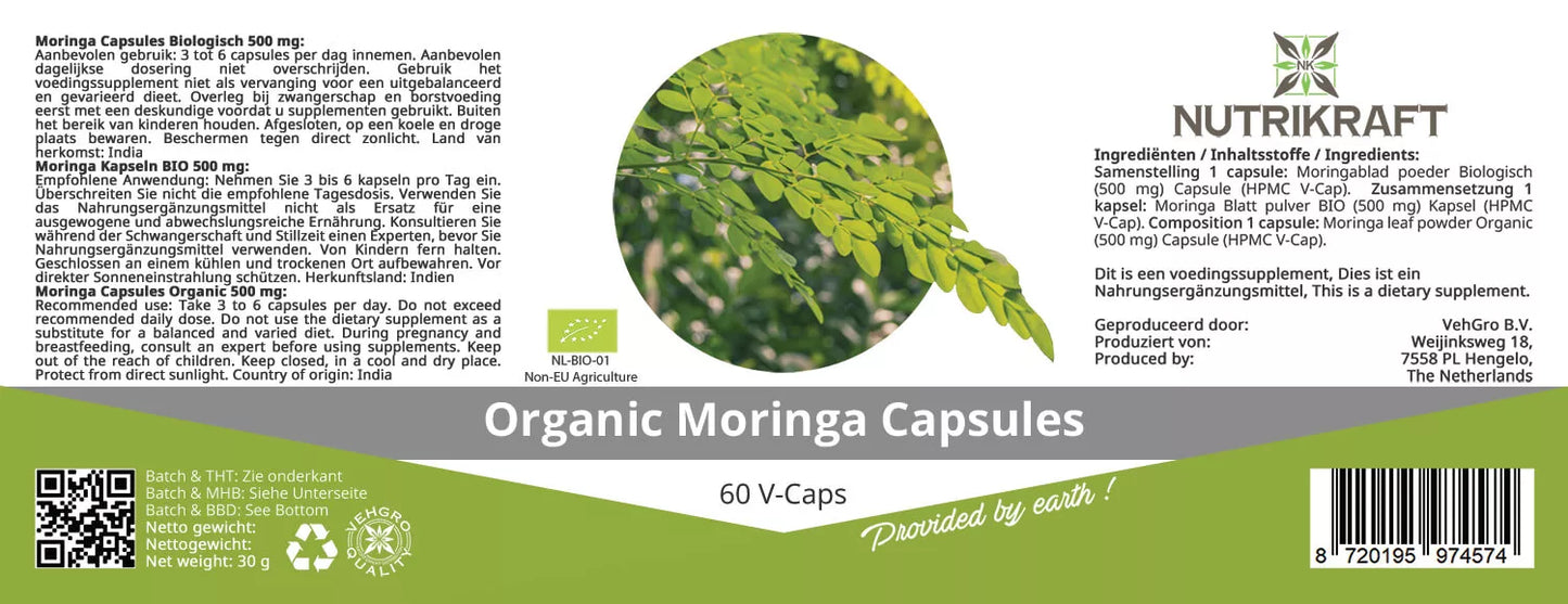 Moringa Biologisch 60 Vegan-Capsules