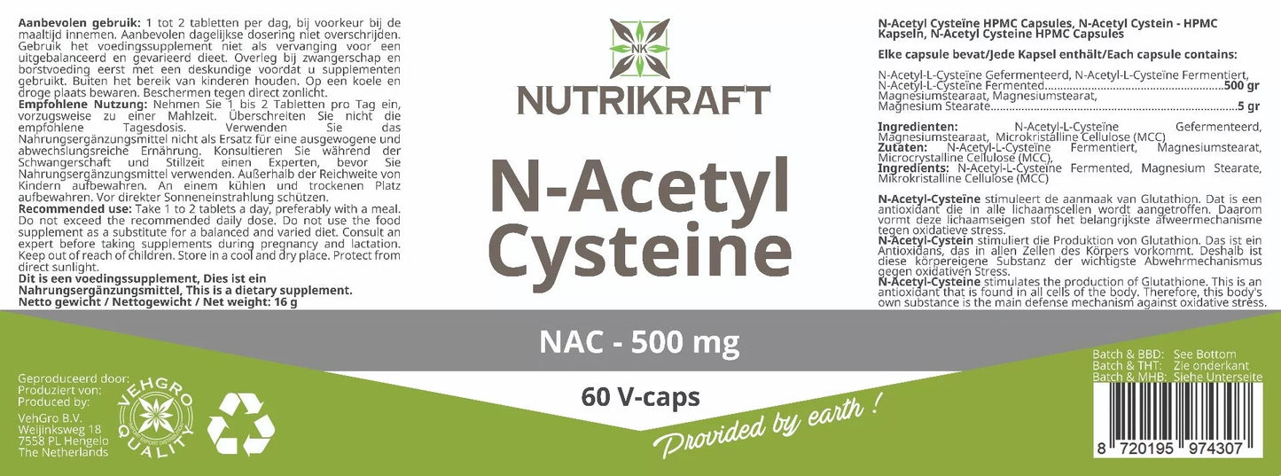 NAC N-Acetyl Cysteïne 60 vegan-Capsules